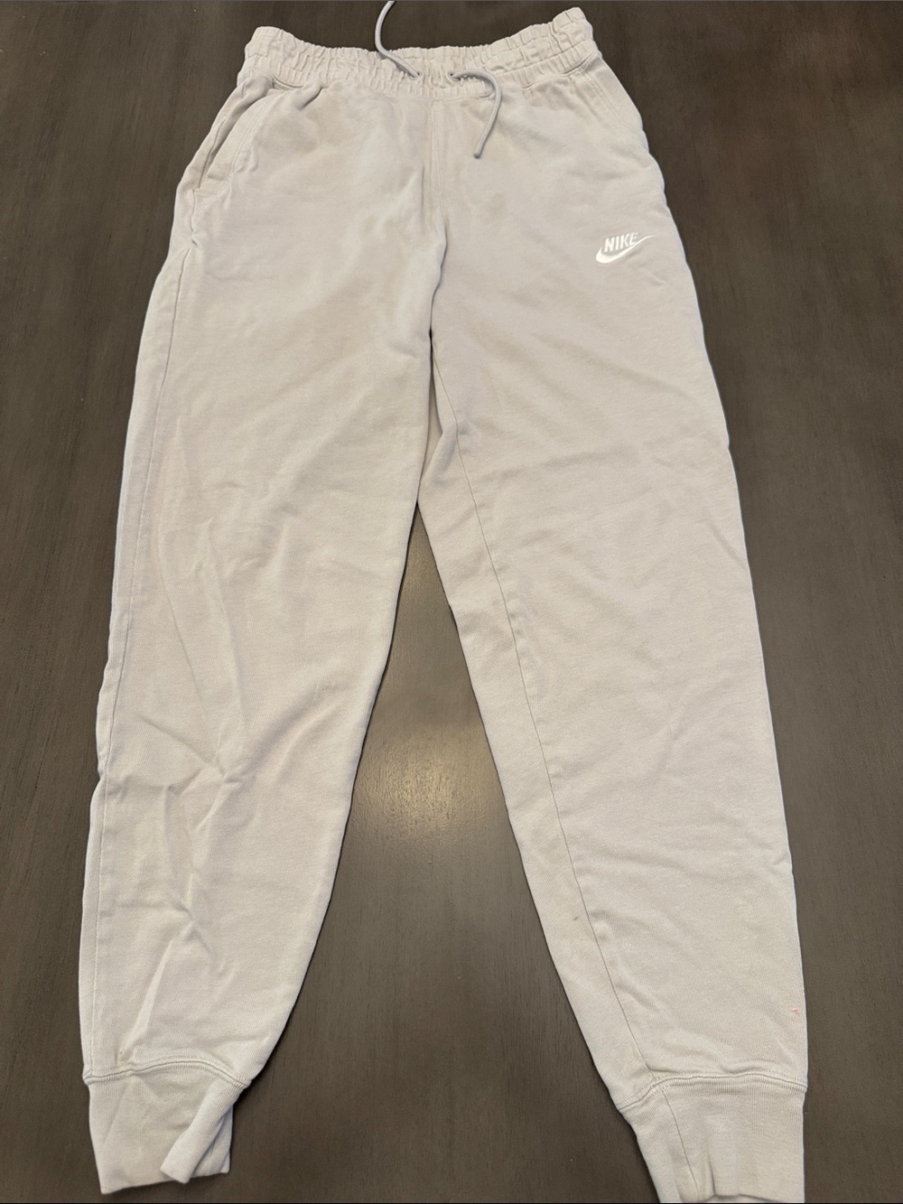 Nike Light Gray Joggers with White Swoosh